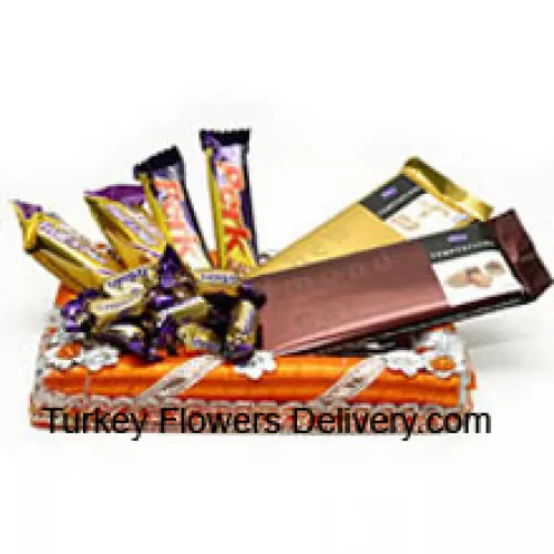 Poklon zapakiran raznim čokoladama (Ovaj proizvod treba biti uz cvijeće)