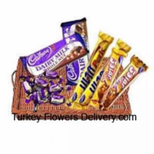 Geschenkverpackte verschiedene Schokoladen (Dieses Produkt muss mit den Blumen begleitet werden)