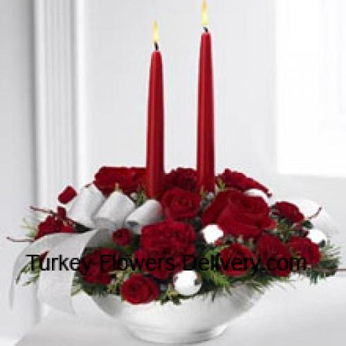 Elegant Festival Centerpiece with Candles